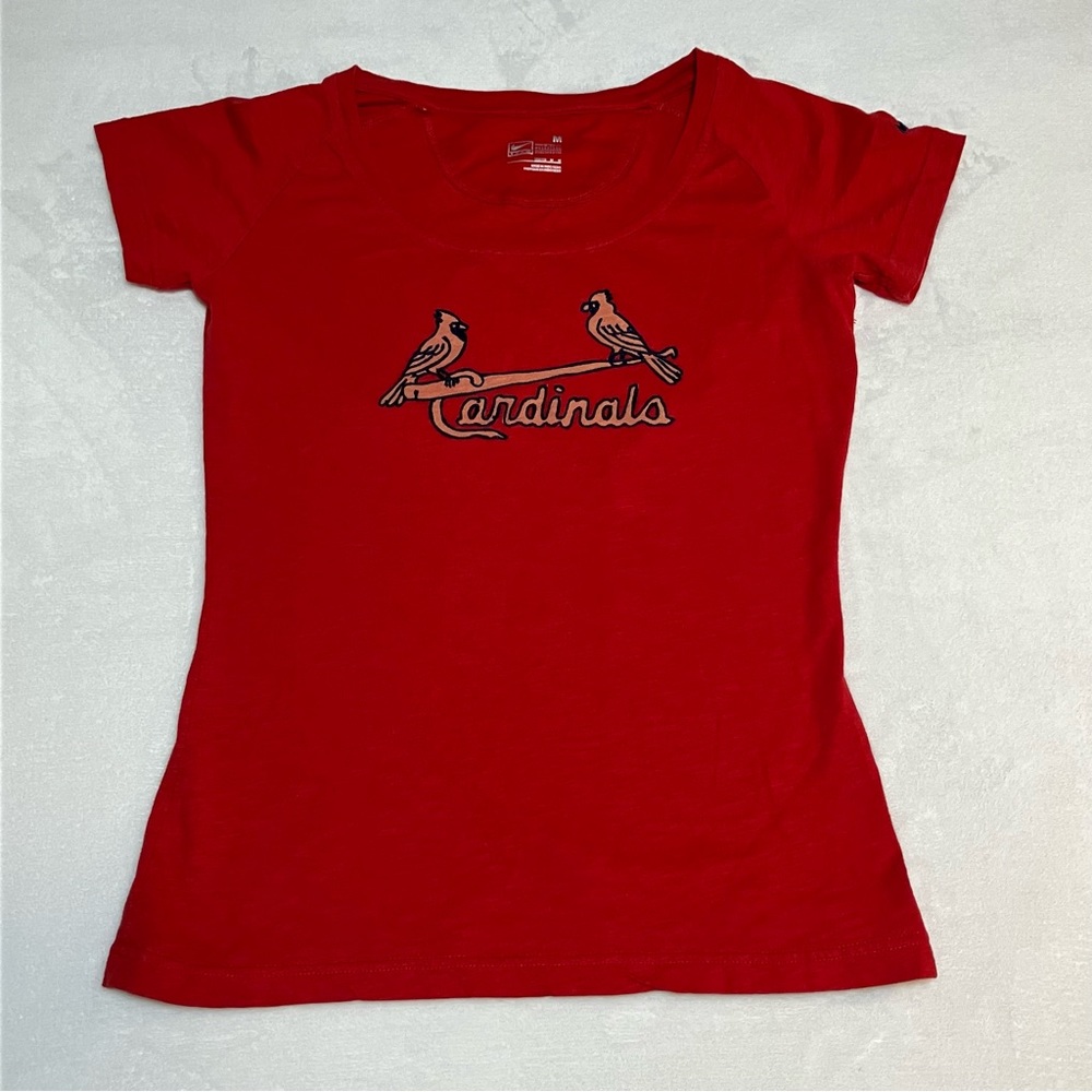 St. Louis Cardinals MLB Nike Team Fitted ladiesTop Size Medium Embroidered